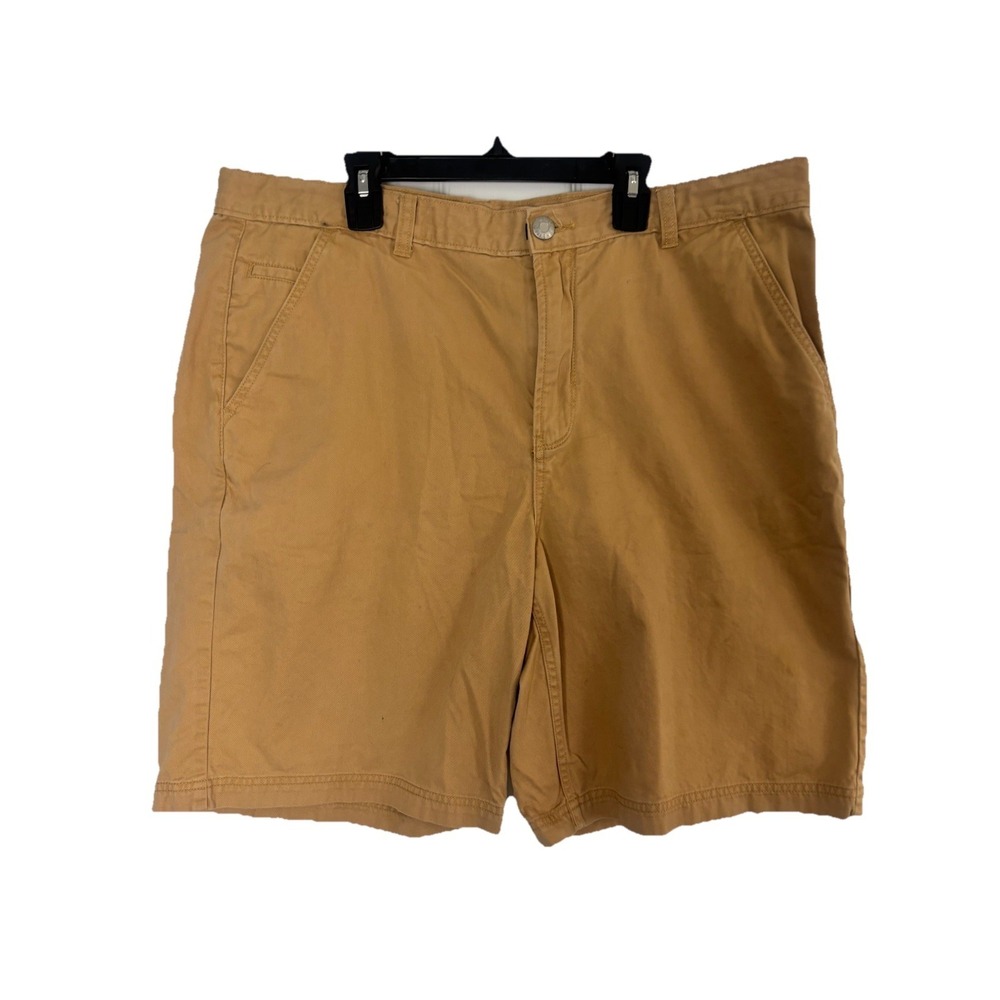 Disney Parks Mens 36x9 Khaki Shorts Mickey Mouse 1928 Logo Resort Casual